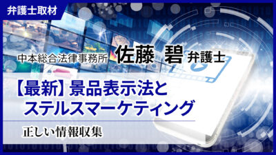 佐藤弁護士へのインタビュー「景品表示法とステルスマーケティング」